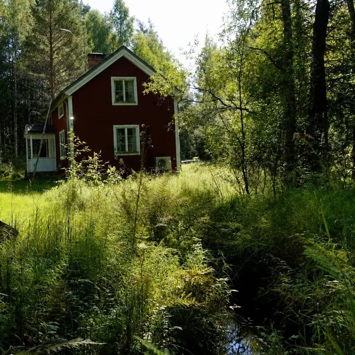 Charming wooden house in the forest near a lake