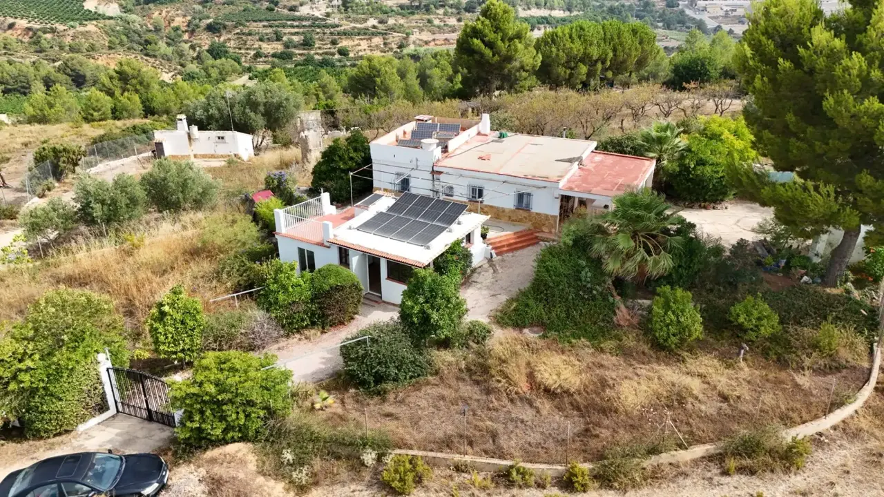 Hillside chalet with mountain views and a sea glimpse, plus a guest house