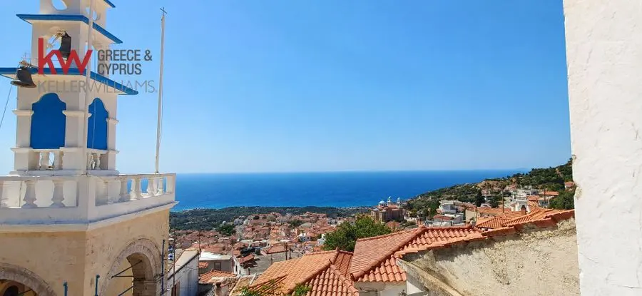 Two-level stone house with a sea view in Marathokampos, Samos